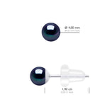Boucles D'Oreilles En Or Blanc 750 Millièmes - Véritables Perles De Culture D'Eau Douce Ronde 4-5 Mm