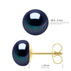 Boucles D'Oreilles Perles Boutons - Tailles De 8 À 10 Mm - Système Poussettes Luxe - Or 750 - Saint Cloud
