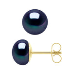 Boucles D'Oreilles Perles Boutons - Tailles De 8 À 10 Mm - Système Poussettes Luxe - Or 750 - Saint Cloud