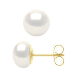 Boucles D'Oreilles Perles Boutons - Tailles De 8 À 10 Mm - Système Poussettes Luxe - Or 750 - Saint Cloud