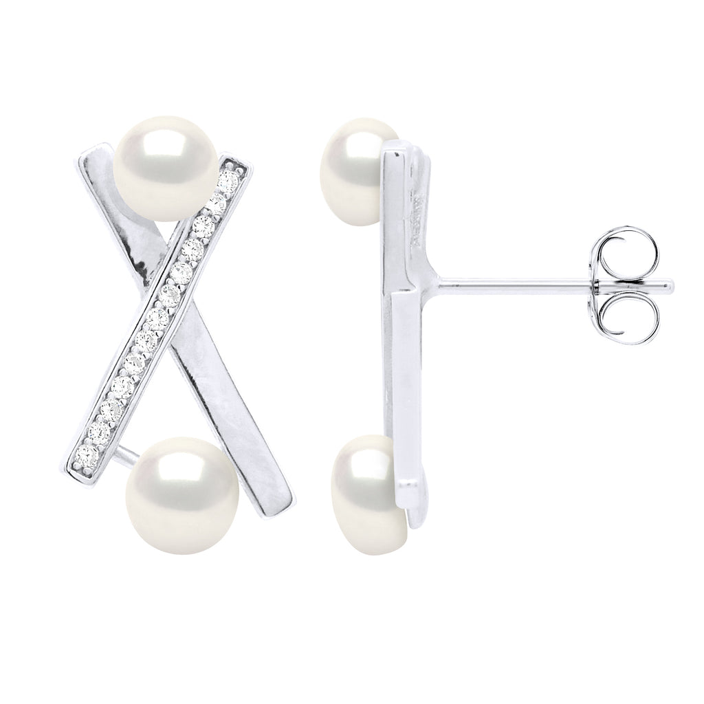 Boucles D'Oreilles Joaillerie Perles Boutons 4 Et 5 Mm - Argent 925 - Banuils