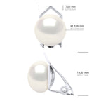 Boucles D'Oreilles Perles 9-10 Mm - Système Clip - Argent 925 - Aiguebelle