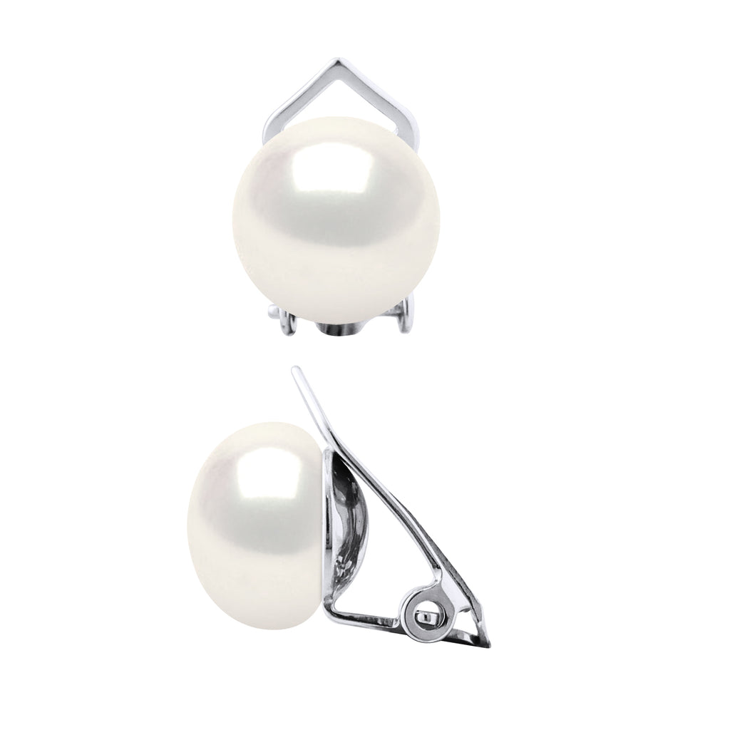 Boucles D'Oreilles Perles 9-10 Mm - Système Clip - Argent 925 - Aiguebelle