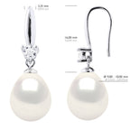 Boucles D'Oreilles Pendantes Joaillerie Perles 9-10 Mm - Argent 925 - Bonnegrace