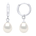 Boucles D'Oreilles Pendantes Véritables Perles De Culture D'Eau Douce Poires 8-9 Mm