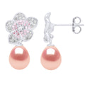Boucles D'Oreilles Perles Poires 9-10 Mm - Système Poussettes - Argent 925 - Lavandou