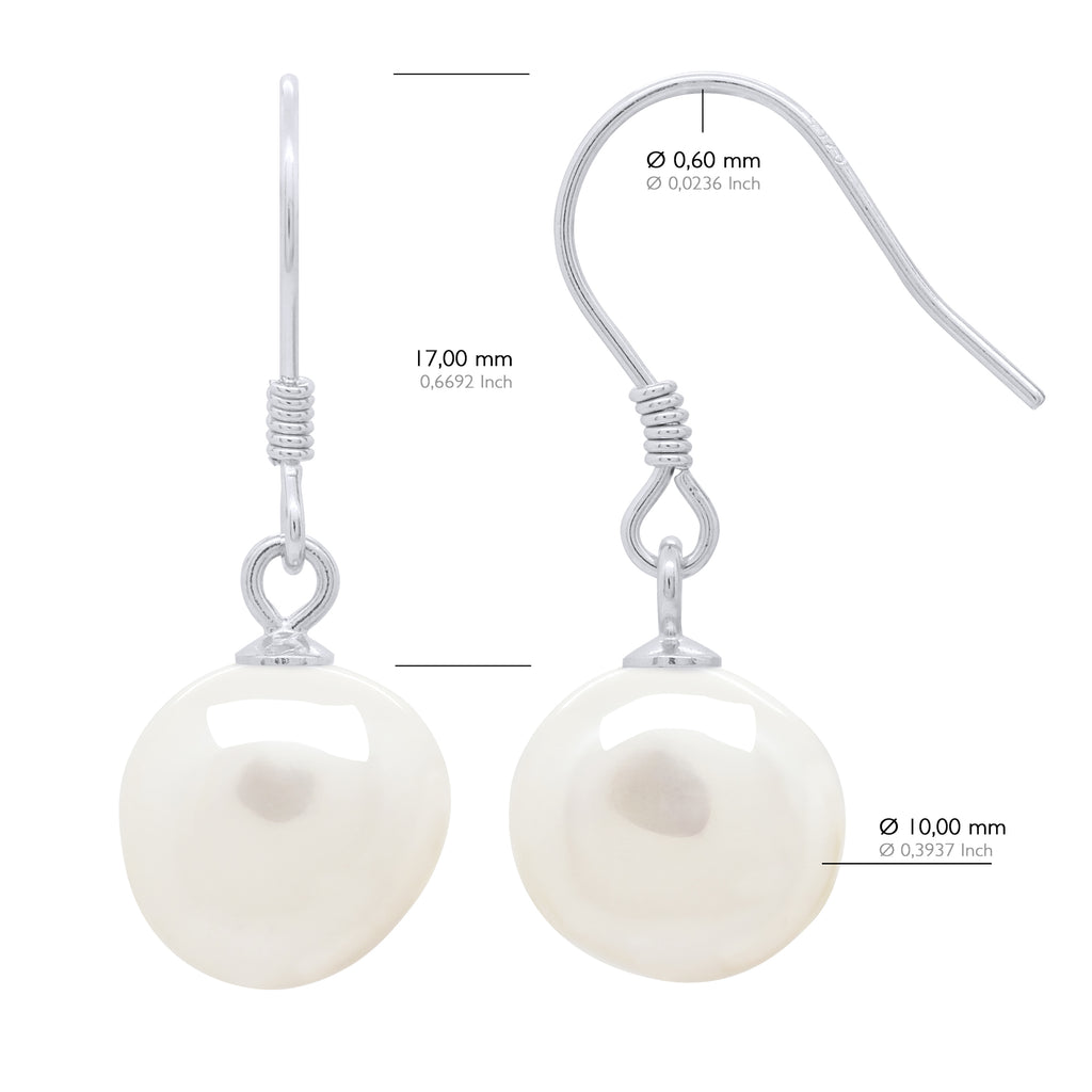 Boucles D'Oreilles Pendantes Perles Baroques 10-11 Mm - Système Crochets - Argent 925 -  Odeon