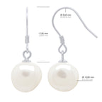 Boucles D'Oreilles Pendantes Perles Baroques 10-11 Mm - Système Crochets - Argent 925 -  Odeon