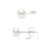 Boucles D'Oreilles Perles Boutons - Système Poussettes - Argent 925 - Passy