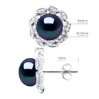 Boucles D'Oreilles Perles Bouton 8-9 Mm - Système Poussettes - Joaillerie Argent 925 - Paix