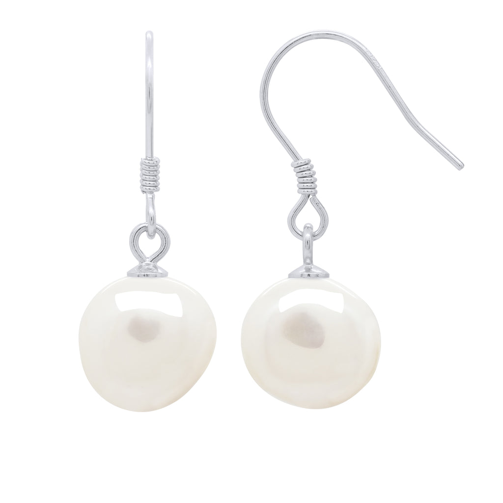 Boucles D'Oreilles Pendantes Perles Baroques 10-11 Mm - Système Crochets - Argent 925 -  Odeon