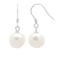 Boucles D'Oreilles Pendantes Perles Baroques 10-11 Mm - Système Crochets - Argent 925 -  Odeon
