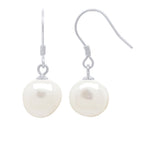 Boucles D'Oreilles Pendantes Perles Baroques 10-11 Mm - Système Crochets - Argent 925 -  Odeon