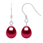 Boucles D'Oreilles Pendantes Perles Poires 8-9 Mm - Système Crochets - Argent 925 -  Odeon
