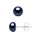 Boucles D'Oreilles Perles Boutons - Système Poussettes - Argent 925 - Passy