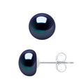 Boucles D'Oreilles Perles Boutons - Système Poussettes - Argent 925 - Passy