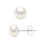 Boucles D'Oreilles Perles Boutons - Système Poussettes - Argent 925 - Passy