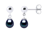 Boucles D'Oreilles En Argent 925 Millièmes Et Véritables Perles De Culture D'Eau Douce Poires 6-7 Mm