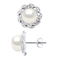 Boucles D'Oreilles Perles Bouton 8-9 Mm - Système Poussettes - Joaillerie Argent 925 - Paix