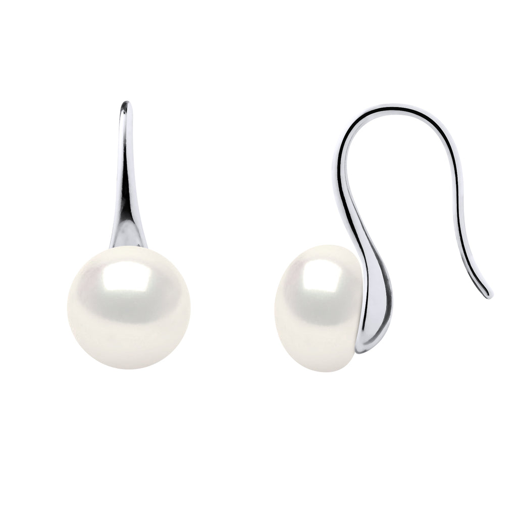 Boucles D'Oreilles Perles Boutons - Système Crochets - Argent 925 - Lavandou