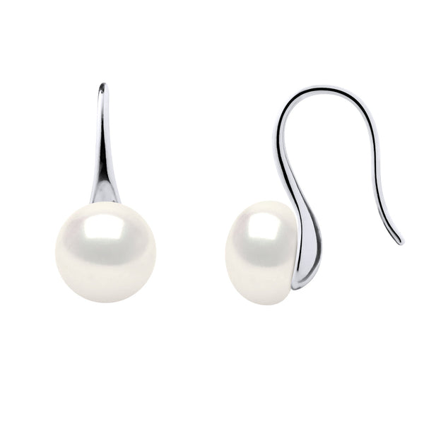 Boucles D'Oreilles Perles Boutons - Système Crochets - Argent 925 - Lavandou