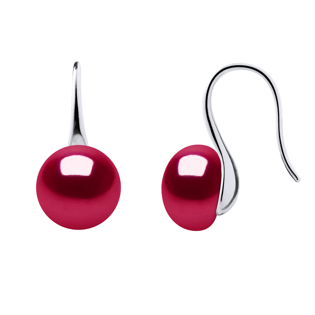Boucles D'Oreilles Véritables Perles De Culture D'Eau Douce Boutons 9-10 Mm