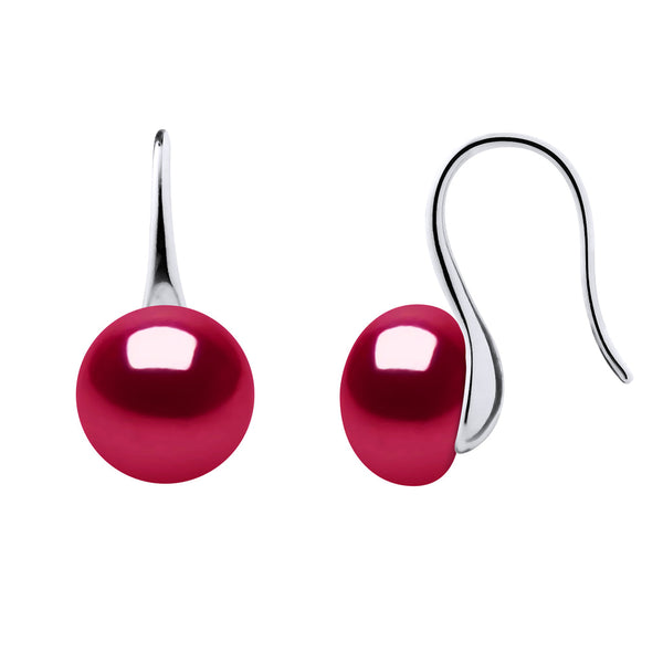 Boucles D'Oreilles Véritables Perles De Culture D'Eau Douce Boutons 9-10 Mm