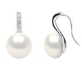 Boucles D'Oreilles Pendantes Perles 9-10 Mm - Système Crochet - Joaillerie Argent 925 - Leucate