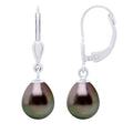 Boucles D'Oreilles Pendantes Perles De Tahiti Poires 9-10 Mm - Système Brisures - Argent 925 - Rakami