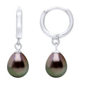 Boucles D'Oreilles Créoles Perle De Tahiti Poires 8-9 Mm - Système Créoles - Argent 925 - Namikari