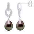 Boucles D'Oreilles Joaillerie Perles De Tahiti  Poires 8-9 Mm - Argent 925 - Prado