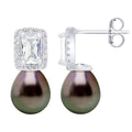 Boucles D'Oreilles Joaillerie Perles De Tahiti Poires 8-9 Mm - Argent 925 - Noemuni