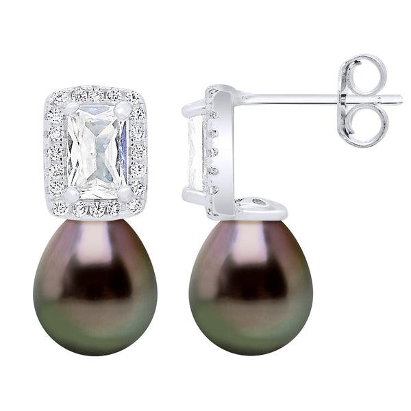 Boucles D'Oreilles Joaillerie Perles De Tahiti Poires 8-9 Mm - Argent 925 - Noemuni