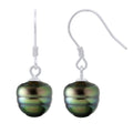 Boucles D'Oreilles Pendantes Perles De Tahiti Cerclées 9-10 Mm - Argent 925 - Nakamo