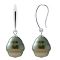 Boucles D'Oreilles Pendantes Perles De Tahiti Cerclées 10-11 Mm - Argent 925 - Karodu
