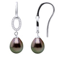 Boucles D'Oreilles Pendantes Perles De Tahiti Poires 8-9 Mm - Joaillerie Argent 925 - Noedali