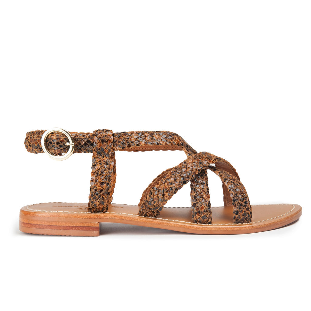 Couleur Pourpre - Sandales Bondo - - Python Camel