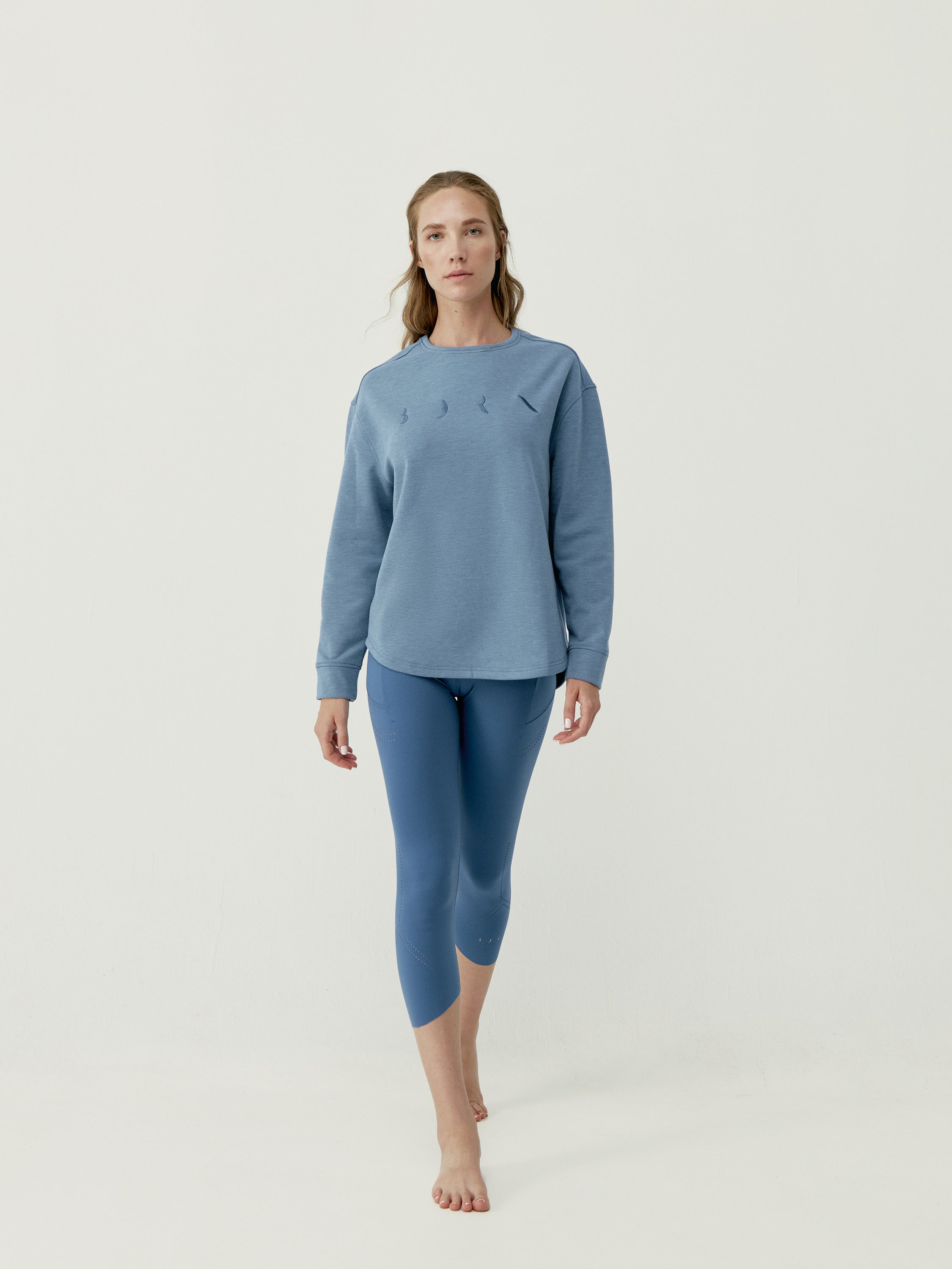 Sweat-Shirt Boyfriend - Bleu Vintage - Femme