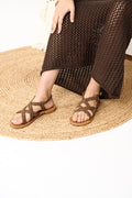 Couleur Pourpre - Sandales Bondo - - Python Camel