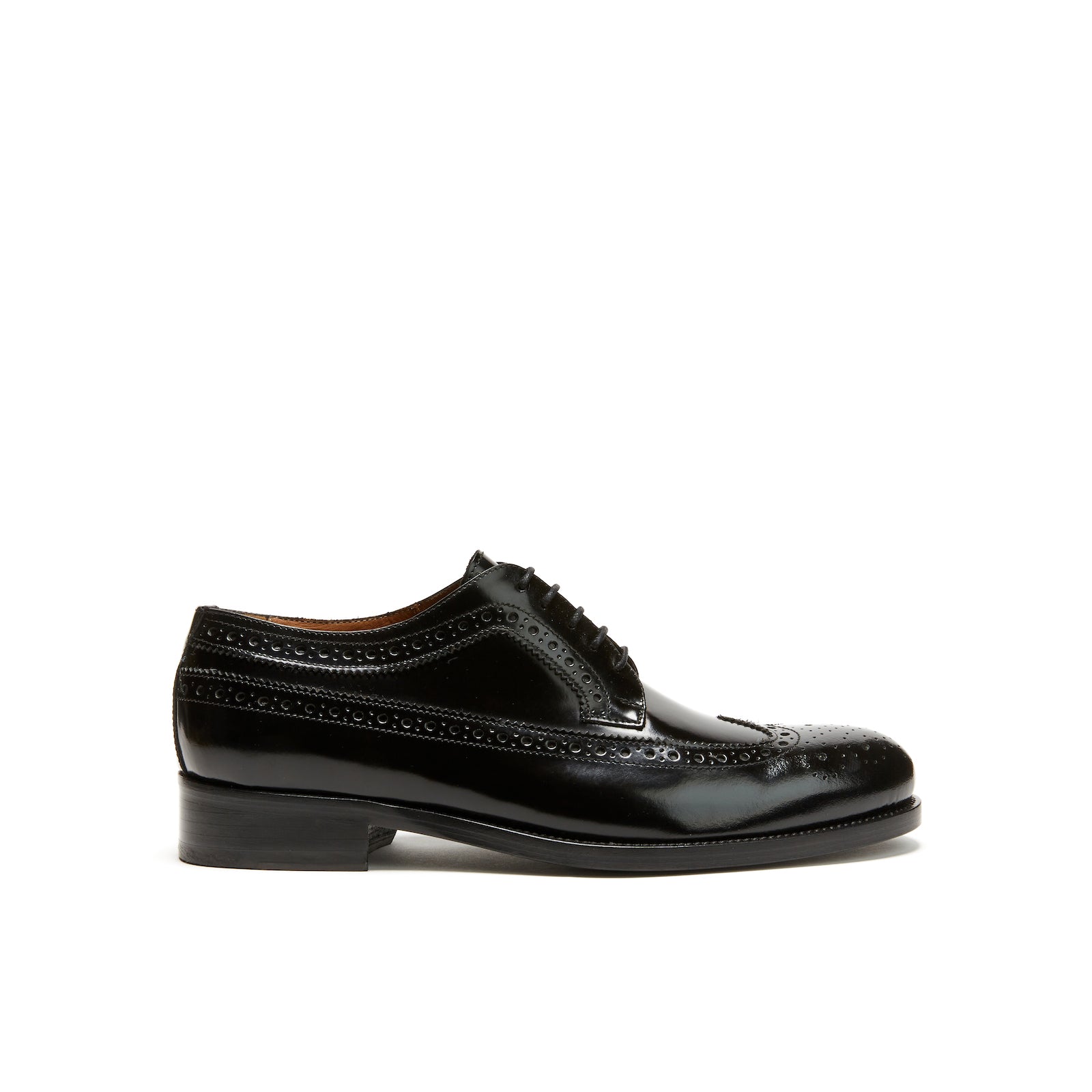 Derby À Pointe D'Aile Longue - Noir - Homme