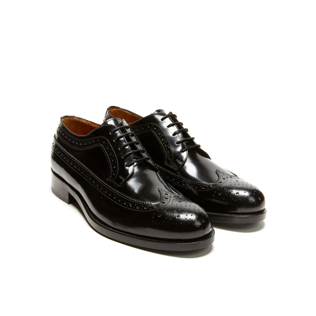 Derby À Pointe D'Aile Longue - Noir - Homme