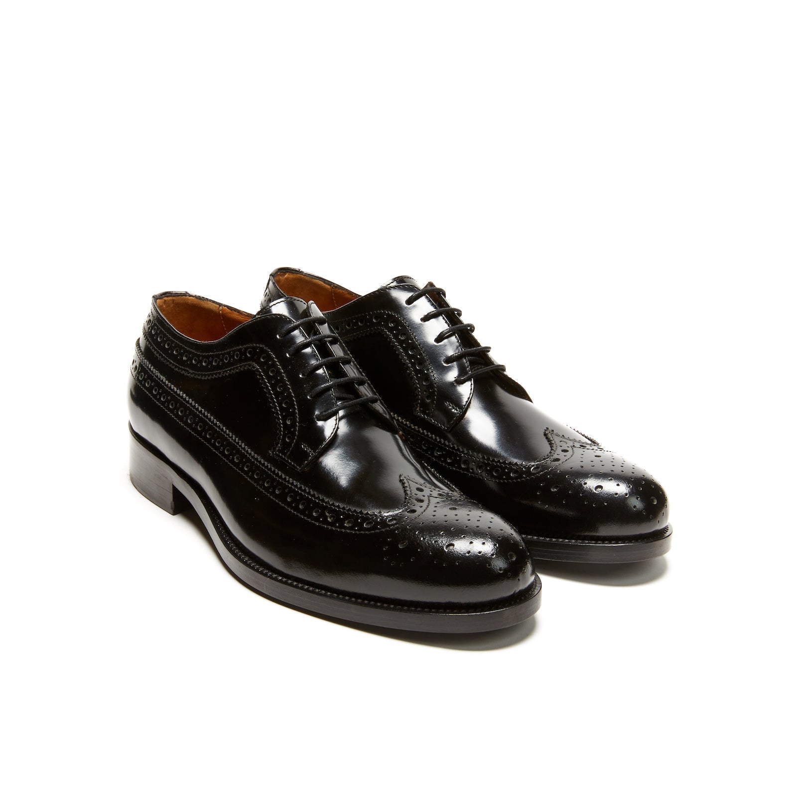 Derby À Pointe D'Aile Longue - Noir - Homme