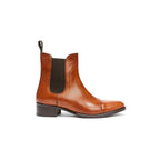 Bottines Chelsea À Bout Droit - Marron Tanné - Femme