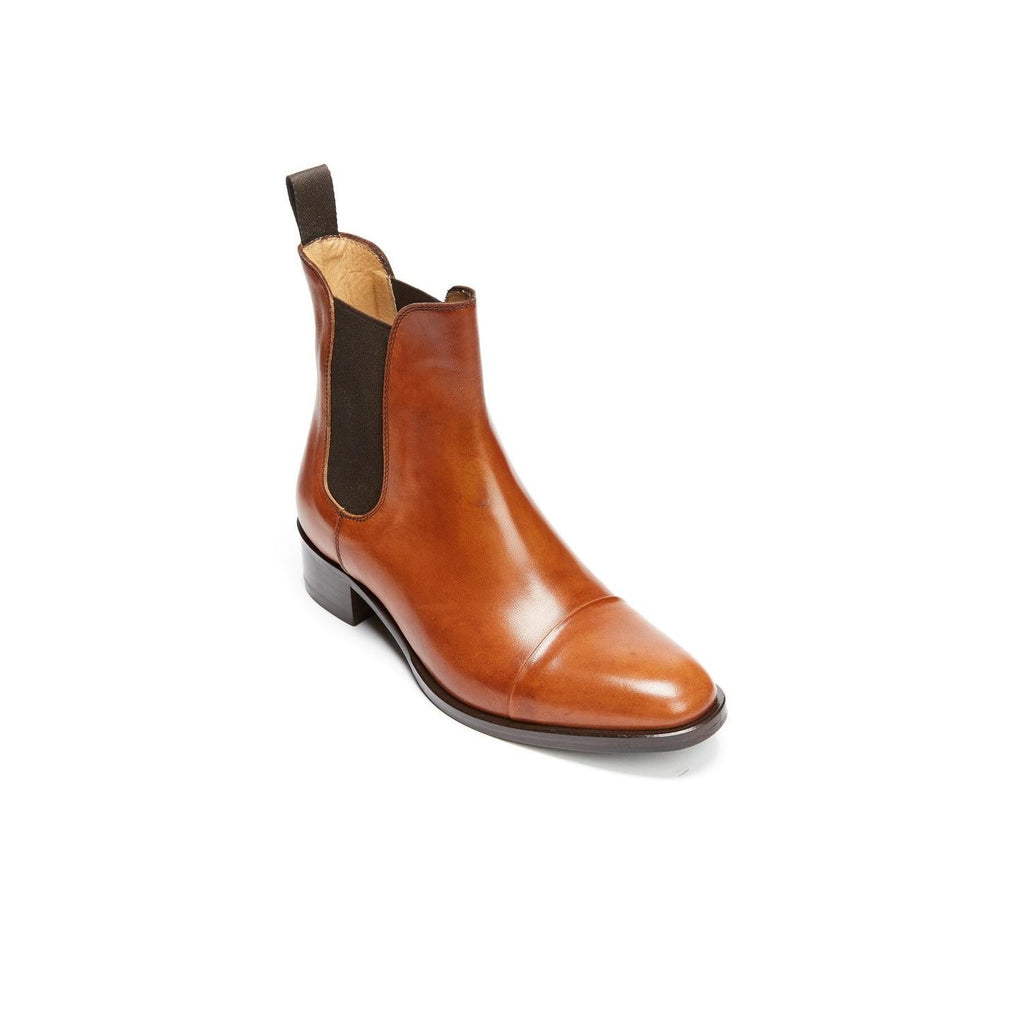 Bottines Chelsea À Bout Droit - Marron Tanné - Femme