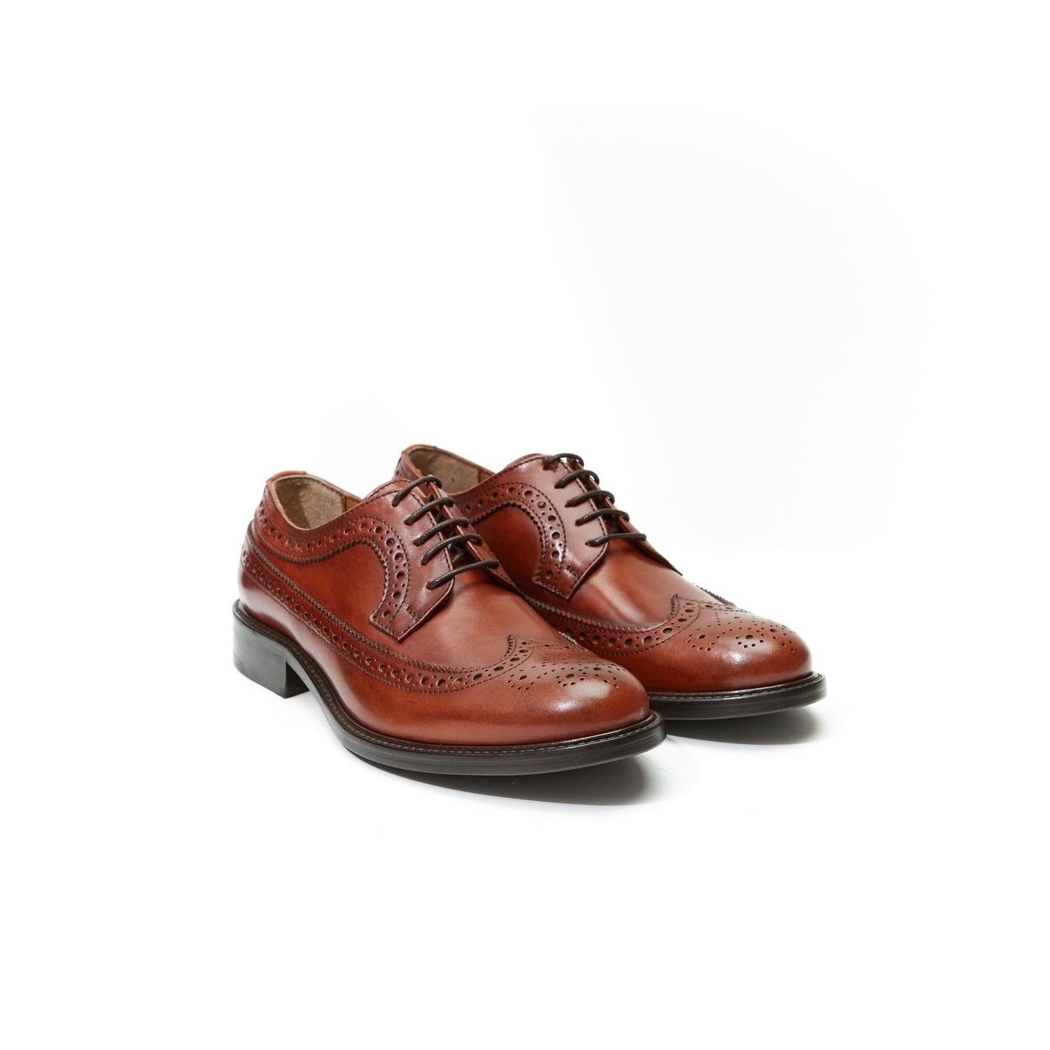 Derby À Bout D'Aile Long - Marron Tanné - Femme