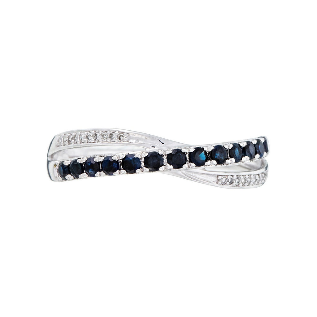 Bague "Croisé Saphir"- Or Blanc - Or Blanc