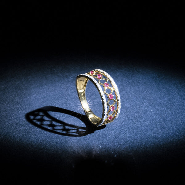 Bague "Rubis Losange" - Or Jaune 375/1000
