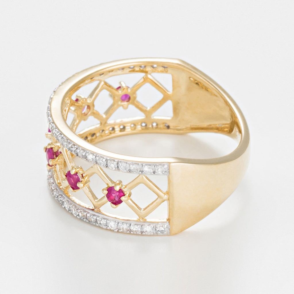 Bague "Rubis Losange" - Or Jaune 375/1000