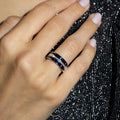 Bague "Princesses Saphir" D0,17/18 Saphir 1,7/26 - Or Blanc 375/1000