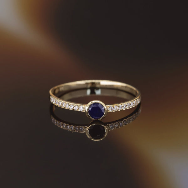 Bague "Solo Saphir" 0,27Ct/1 Or Jaune 375/1000
